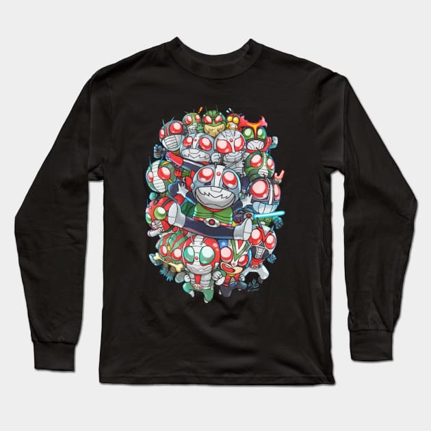 Kamen Riders Showa Long Sleeve T-Shirt by RySpirit